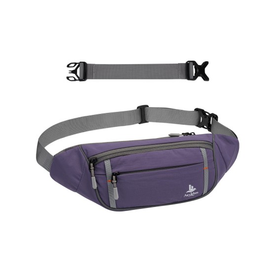 AiryLeben 2.5L Fanny Pack for Women Men, RFID Blocking Crossbody Belt Bag, Purple, Lightweight Water-Resistant Fabric, Adjustable Belt, Breathable Back Padding, Waist Bag for Running Hiking Dog Walking