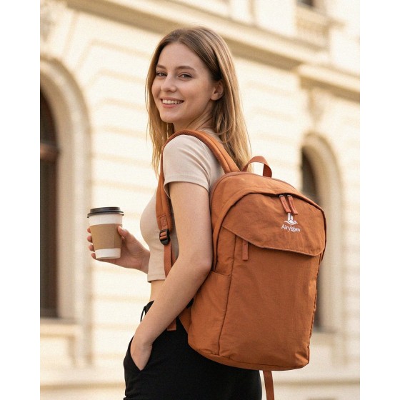AiryLeben Travel Backpack, Lightweight School Backpack Fit 15.6 Inch Laptop, Water Resistant Fabric, Scratchproof Laptop Compartment, Casual Daypack for Commute, College, Travel & Daily Use