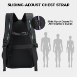 AiryLeben Laptop Backpacks for Men Women Work Lightweight Travel Daypack College 20L, 1.42 lb, 15.6'' Laptop, Water & Wear‑Resistant, Sliding Chest Strap, Side‑Zip Anti‑Theft Pocket