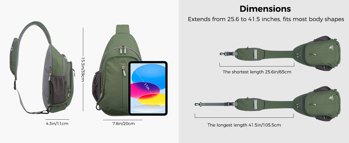 AiryLeben Crossbody Sling Bag RFID Travel Sling Backpack Lightweight Hiking Daypack, Convertible Strap Hidden Anti-Theft Pocket, Water Resistant, Fits 11" Tablets 20oz Water Bottle Cross-body Shoulder Bag Purse