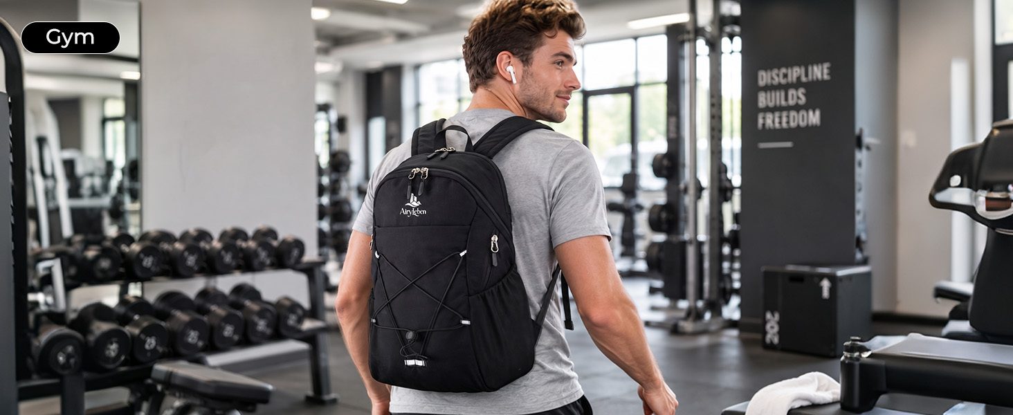 AiryLeben Small Commuter Travel Backpack, Lightweight Laptop Backpack for Women Men, College Backpack Fits 14-inch Laptops, Multi-pocket, Water Resistant, 18L Casual Daypack for Light Outdoor & Work
