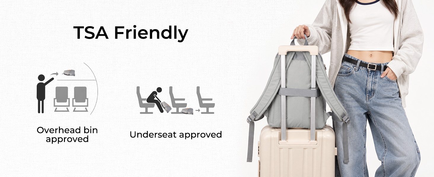 AiryLeben Small Commuter Travel Backpack, Lightweight Laptop Backpack for Women Men, College Backpack Fits 14-inch Laptops, Multi-pocket, Water Resistant, 18L Casual Daypack for Light Outdoor & Work