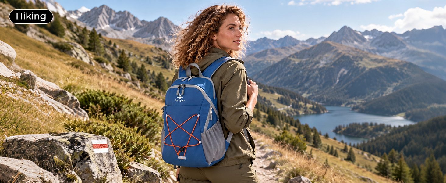 AiryLeben Small Commuter Travel Backpack, Lightweight Laptop Backpack for Women Men, College Backpack Fits 14-inch Laptops, Multi-pocket, Water Resistant, 18L Casual Daypack for Light Outdoor & Work