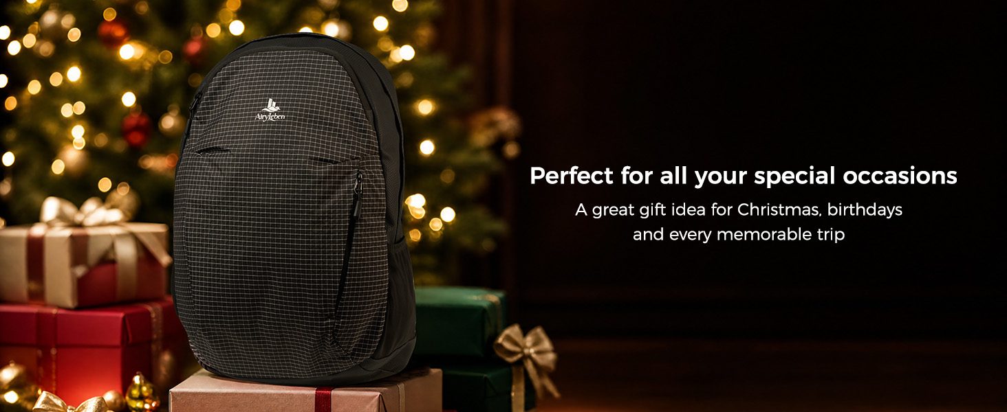 AiryLeben Laptop Backpacks for Men Women Work Lightweight Travel Daypack College 20L, 1.42 lb, 15.6'' Laptop, Water & Wear‑Resistant, Sliding Chest Strap, Side‑Zip Anti‑Theft Pocket