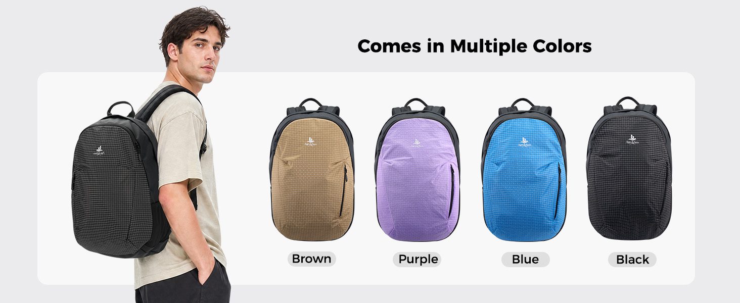 AiryLeben Laptop Backpacks for Men Women Work Lightweight Travel Daypack College 20L, 1.42 lb, 15.6'' Laptop, Water & Wear‑Resistant, Sliding Chest Strap, Side‑Zip Anti‑Theft Pocket